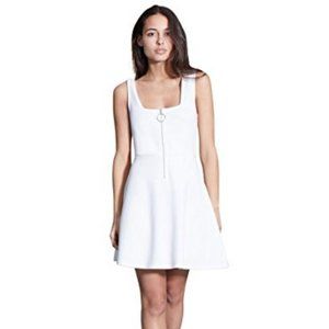 Avec Les Filles Fit & Flare White Dress Front Zip